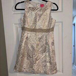 Elegant Cream and Gold Kids Lilly Pulitzer Dress
